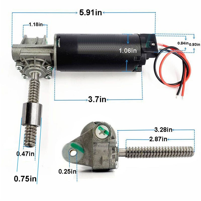 DOCA 12V DC Power Seat Motor Worm Motor,Worm Drive Right Hand Configuration - Image 5
